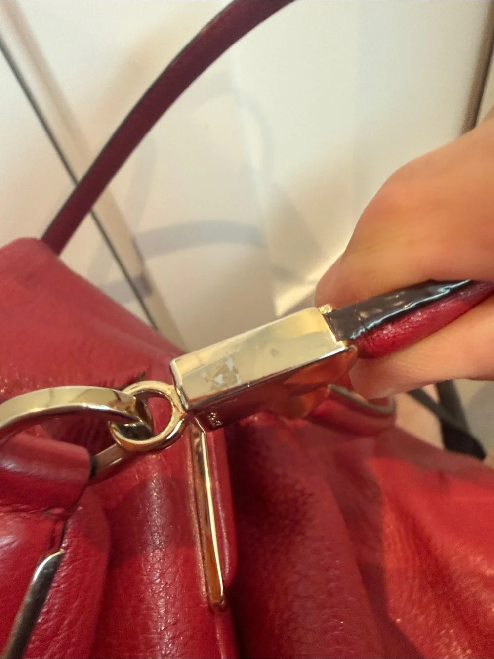 Coach Red Leather Shoulder Bag